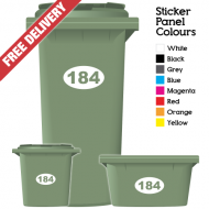 Wheelie Bin Sticker Numbers Oval Style (Pack Of 12)